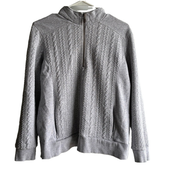 Orvis Tops - Orvis Gray 1/4 Zip Cable sweatshirt Cotton blend size Medium